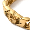 Ion Plating(IP) 304 Stainless Steel Cross Cuban Link Chain Bracelets for Women Men BJEW-Q341-02G-2
