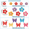  28Pcs 14 Style Plum Blossom & Butterfly Pattern Computerized Embroidered Cloth Patch DIY-NB0008-37-2