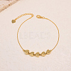 Elegant Brass Heart Beaded Anklets for Women SJ8004-2