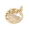 Brass Micro Pave Clear Cubic Zirconia Pendants CU-CBA6344-02G-2