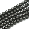 Frosted Non-magnetic Synthetic Hematite Round Bead Strands G-J344-10mm-1