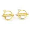 Rack Plating Brass Pave Clear Cubic Zirconia Bead Cage Pendants KK-G464-10G-2