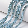 Electroplate Glass Beads Strands EGLA-A034-J8mm-S03-1