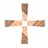 Transparent Resin & Walnut Wood Pendants RESI-S389-040A-B-2