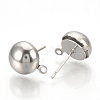 304 Stainless Steel Stud Earrings Findings X-STAS-R096-12mm-01-2