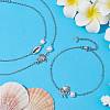 3Pcs 3 Style Turtle & Shell & Starfish Alloy Link Anklets Set with 304 Stainless Steel Cable Chains AJEW-AN00550-5