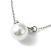 Natural Shell Pearl Beads Pendant Necklace AJEW-Z025-04P-2