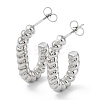 Non-Tarnish 304 Stainless Steel Oval Stud Earrings EJEW-K243-12P-1