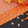 8Pcs Brass Micro Pave Clear Cubic Zirconia Pendants KK-BBC0015-56-4