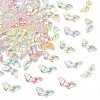 100Pcs Transparent UV Plating Acrylic Beads PACR-PA0001-03-1