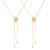 2Pcs Adjustable Brass Curb Chains Cowboy Hat Sweater Lariat Necklaces NJEW-UN0001-78G-1