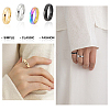 DICOSMETIC 8Pcs 4 Colors 304 Stainless Steel Simple Plain Band Finger Ring for Women RJEW-DC0001-01-6