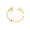 Real 14K Gold Plated 304 Stainless Steel Open Cuff Ring RJEW-C062-01B-G-3