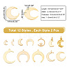 24Pcs 12 Style Brass Charms KK-AR0002-63-2
