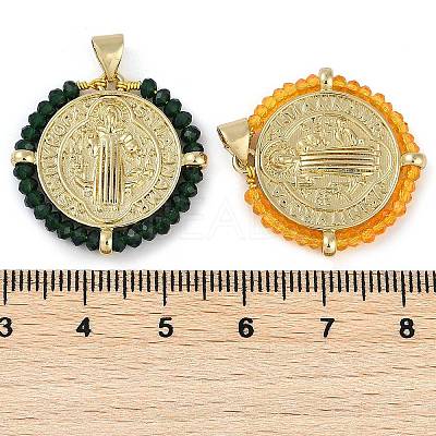 Brass Micro Pave Cubic Zirconia Pendants KK-U032-05G-1