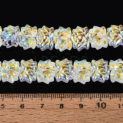 Baking Paint Electroplate Transparent Glass Beads Strands EGLA-N020-04I-1