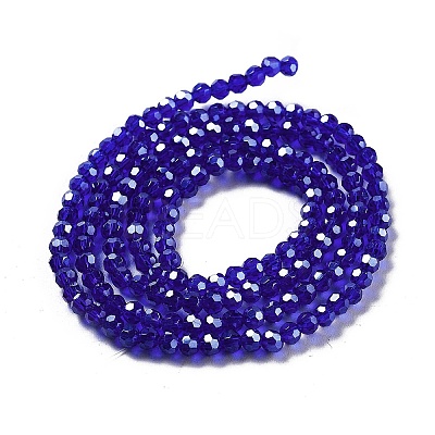 Electroplate Transparent Glass Beads Strands EGLA-A035-T3mm-A06-1