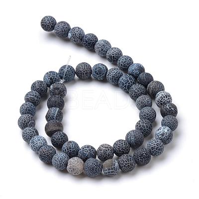 Natural & Dyed Crackle Agate Bead Strands G-T056-8mm-01-1