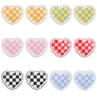 12Pcs 6 Colors Transparent Acrylic Pendants OACR-SC0002-21-1
