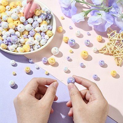 250G UV Plating Rainbow Iridescent Opaque Acrylic Beads PACR-CJ0001-39-1