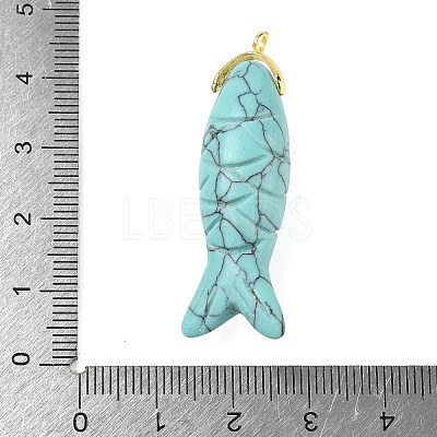 Synthetic Turquoise Carved Pendants X-G-P599-07G-08-1
