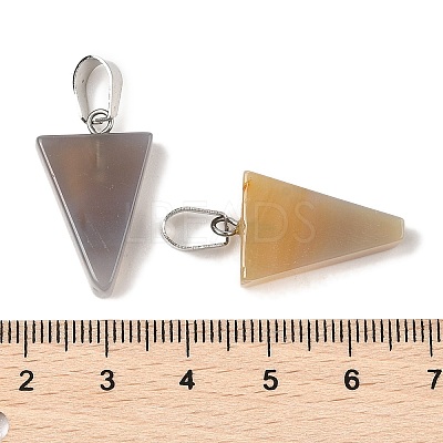 Natural Grey Agate Pendants G-B127-04P-08-1