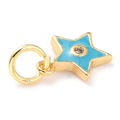 Brass Enamel Pendants KK-M218-10C-RS-1