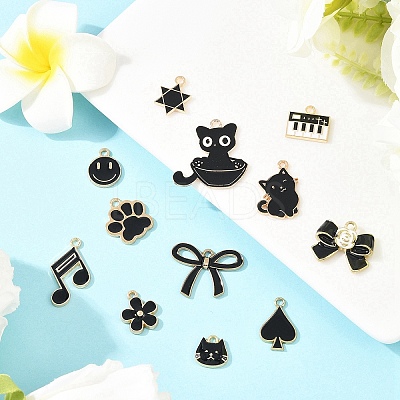 12Pcs 12 Styles Alloy Pendants ENAM-YW0006-93-1