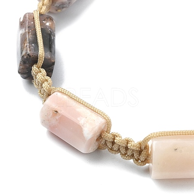 3Pcs 3 Style Natural Mixed Gemstone Cube Braided Bead Bracelets Set BJEW-TA00345-1