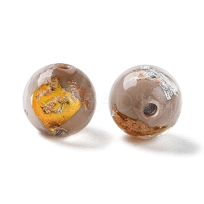 Handmade Gold & Silver Foil Lampwork Beads GLAA-G107-07B-07-1