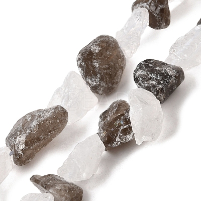 Natural Quartz Crystal and Smoky Quartz Beads Strands G-S386-C16-1