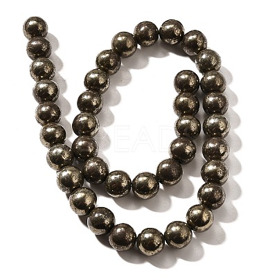 Natural Pyrite Beads Strands G-H059-A01-03-1