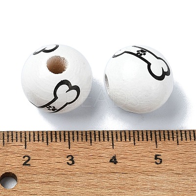 Pet Theme Wood Large Hole European Beads WOOD-D027-03C-1