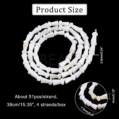 4 Strands Natural Freshwater Shell Beads Strands SHEL-NB0001-52-1
