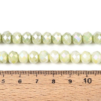 Anti-Tarnish Electroplate Rondelle Glass Beads Strands EGLA-T021-8mm-17-05-1