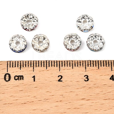 Brass Rhinestone Spacer Beads X-RB-A014-L7mm-S-1