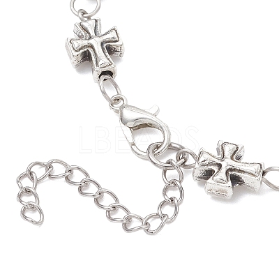 Tibetan Style Alloy Cross Link Bracelets for Women BJEW-JB12540-1