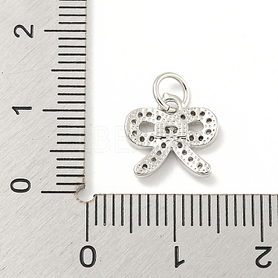 Rack Plating Brass Micro Pave Clear Cubic Zirconia Pendants KK-B093-01A-P-1