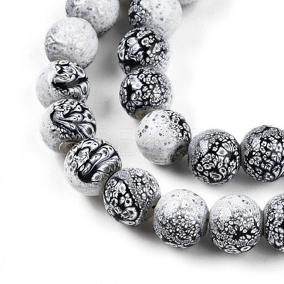 Transparent Baking Paint Glass Beads Strands DGLA-N009-8mm-09-1