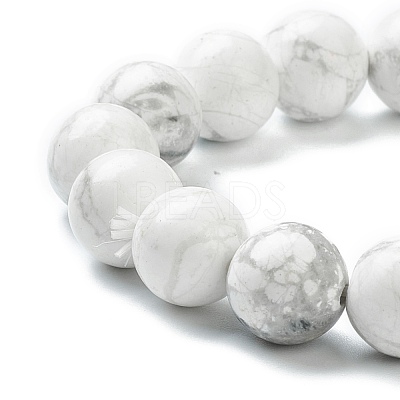 Natural Howlite Beaded Stretch Bracelets BJEW-D446-C-03-1