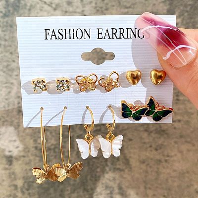 Alloy & Plastic Pearl Earring Sets WG17A46-04-1