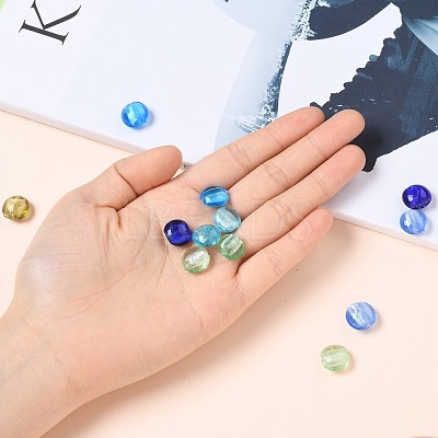 Handmade Silver Foil Glass Beads X-SLF12MMY-1-1