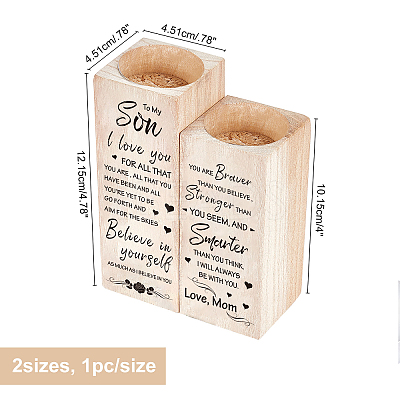 Wooden Candle Holder AJEW-WH0257-008-1