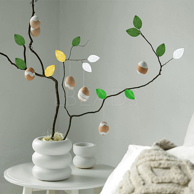 640Pcs 4 Colors Polyester Artificial Leaf DIY-BC0016-28-1