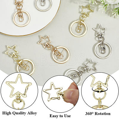 18Pcs 3 Style Alloy Keychain Clasps KEYC-SP0001-49C-1