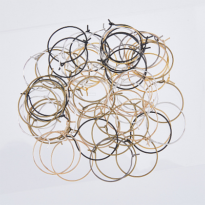 400Pcs 8 Colors Iron Hoop Earrings IFIN-FH0001-72B-1