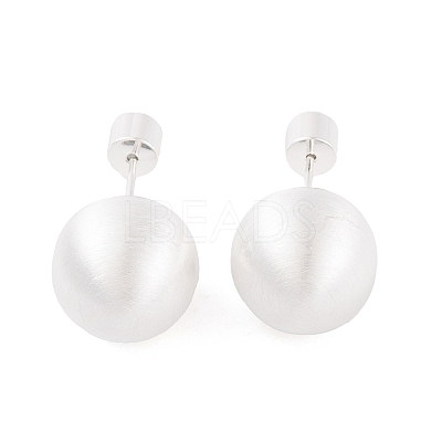 Round Ball Drawbench Brass Ear False Plugs for Women LS-EJEW-G391-24B-S-1