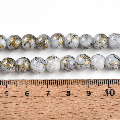 Baking Paint Glass Beads Strands DGLA-N003-8mm-B01-1