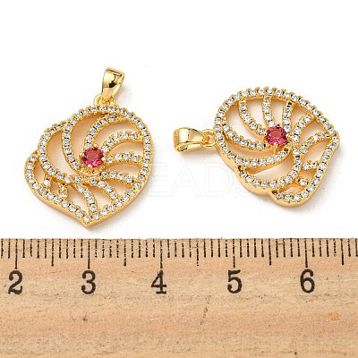 Brass Micro Pave Cubic Zirconia Pendants KK-Q809-04G-1