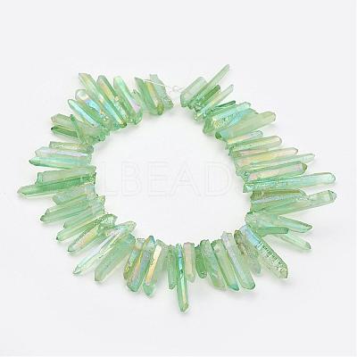 Electroplated Natural Quartz Stick Bead Strands G-G950-06B-1